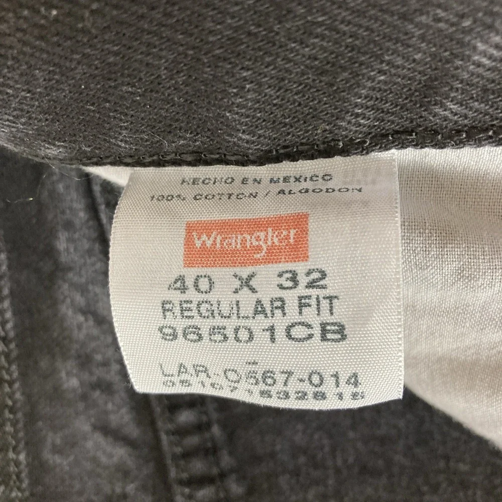 Wrangler Premium Quality‎ Black Jeans Men's Sz 40x32 Regular Fit 96501CB